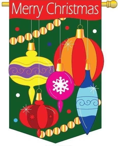 Merry Christmas Ornaments House Flag