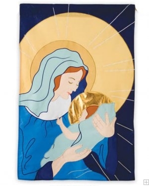 applique Mother and Child Garden Flag - 1 left