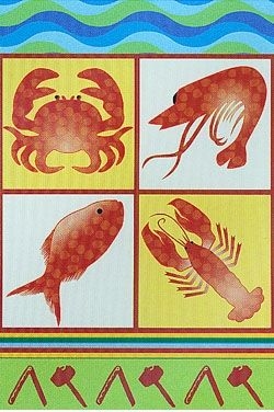 Seafood Lobster and Crab Feast Garden Flag - 3 left
