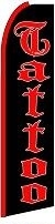 Tattoo (Red Sleeve) Feather Flag 2.5' x 11.5'
