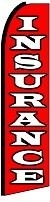 Insurance (Red ad White, Black Sleeve) Feather Flag 2.5' x 11.5'
