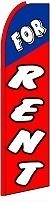 For Rent (Red Sleeve) Feather Flag 2.5' x 11.5'