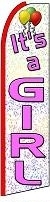 It's A Girl Feather Flag 2.5' x 11.5'