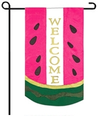 Applique Watermelon Welcome House Flag - 1 left