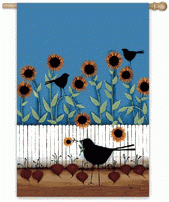 Crows in Garden - House Flag