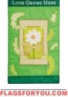3D Love Grows House Flag - 3 left
