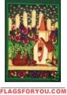 Pansies and Bench Garden Flag