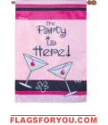 3 left - applique Party Time House Flag