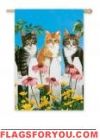Picket Fence Kittens House Flag