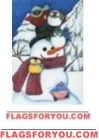 Portly Bird Snow Day Garden Flag