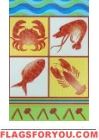 10 left - Seafood Lobster and Crab Feast Garden Flag