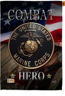 Marine Combat Hero House Flag