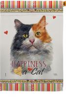Long Hair Dilute Calico Happiness House Flag