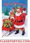 8 left - Waving Santa Garden Flag