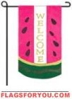 Applique Watermelon Welcome House Flag