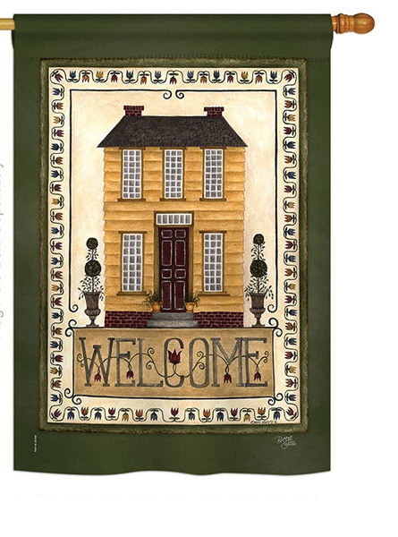 Yellow House Welcome House Flag