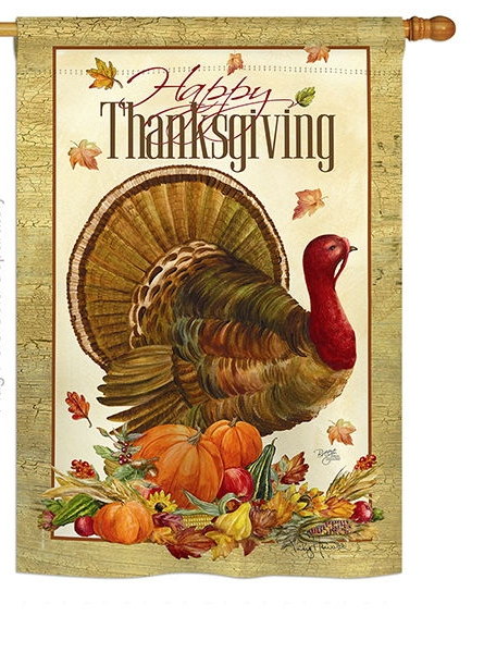 Thanksgiving Turkey House Flag