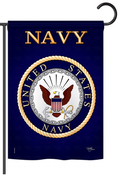 Navy Garden Flag