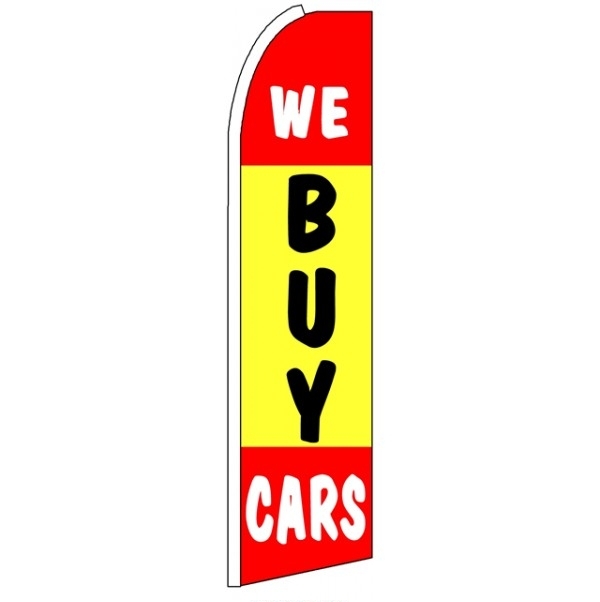 We Buy Cars Wind Feather Flag 3\' x 11.5\'