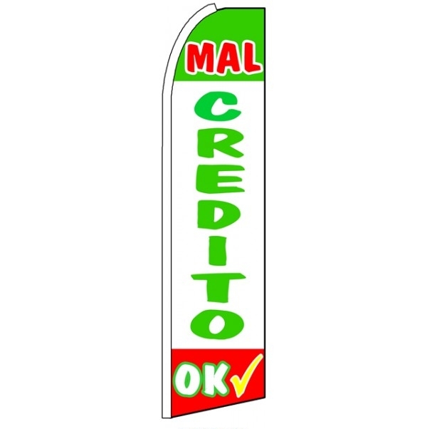 Mal Credito OK Wind Feather Flag 3\' x 11.5\'