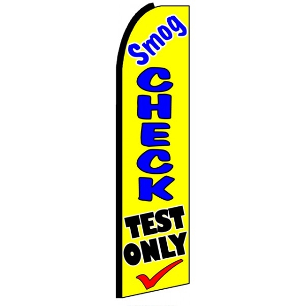 Smog Check Test Only (Black Sleeve) Feather Flag 3\' x 11.5\'