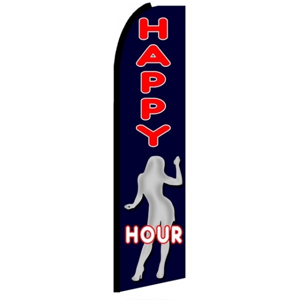 Happy Hour Feather Flag 3\' x 11.5\'