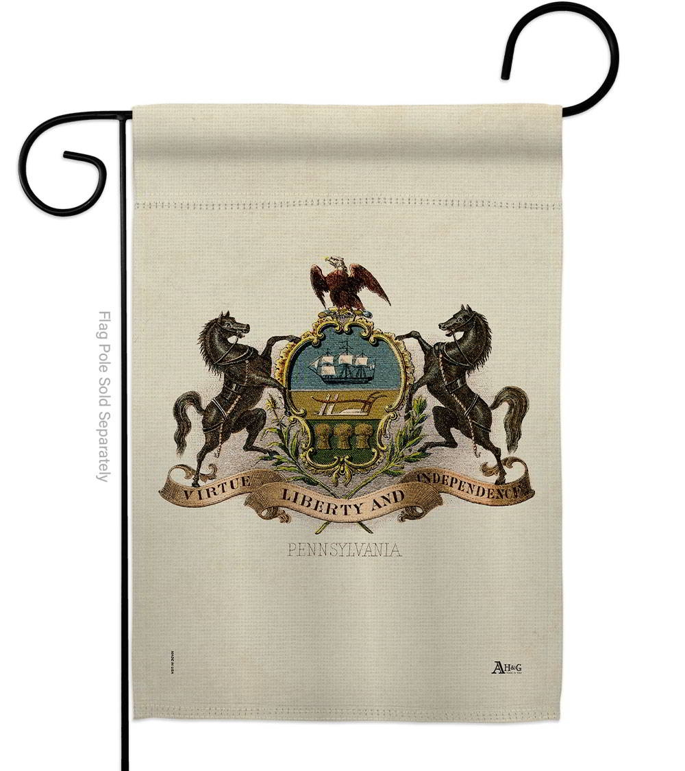 Coat Of Arms Of Pennsylvania Garden Flag