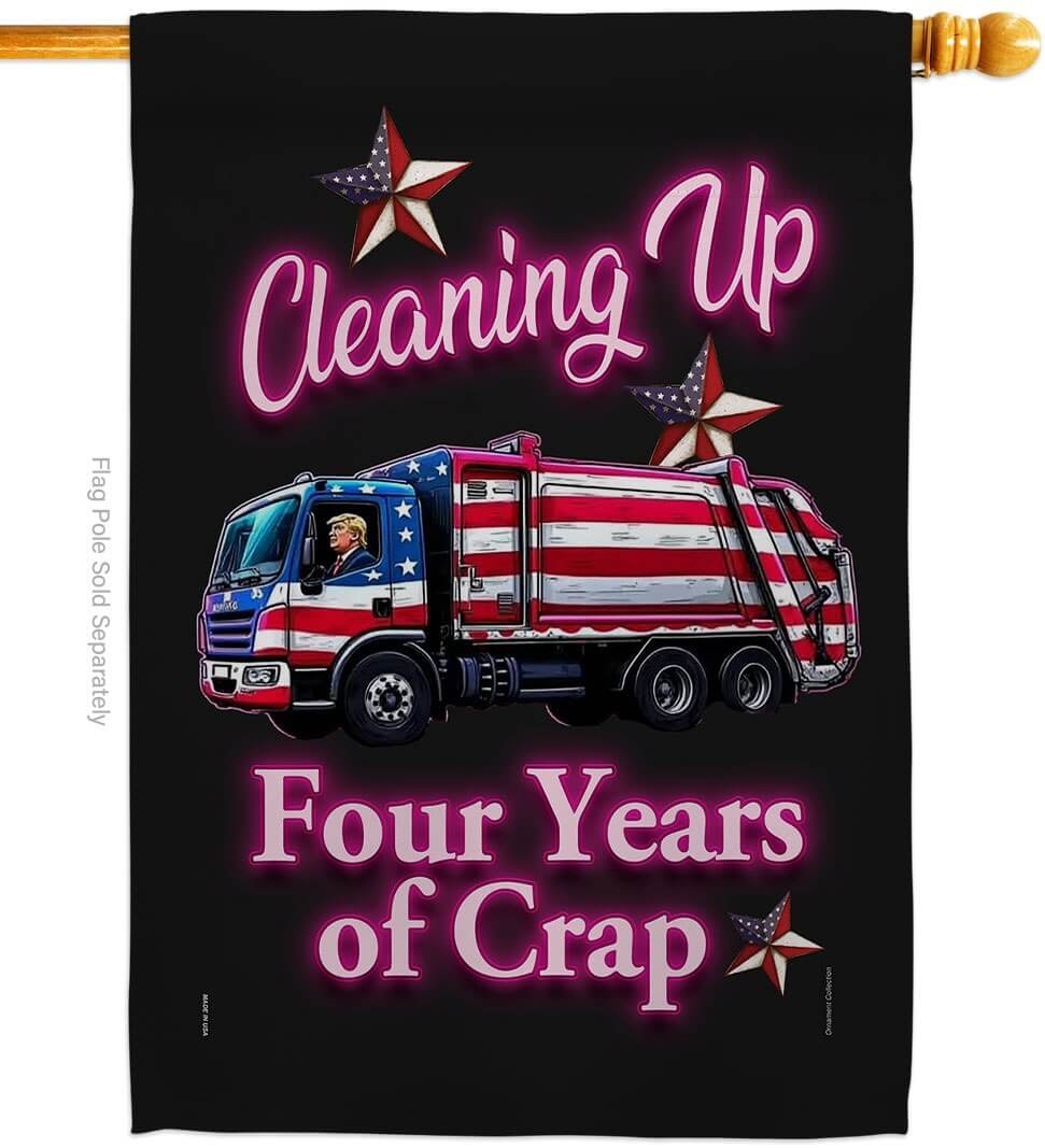 Cleaning Up America Trump House Flag