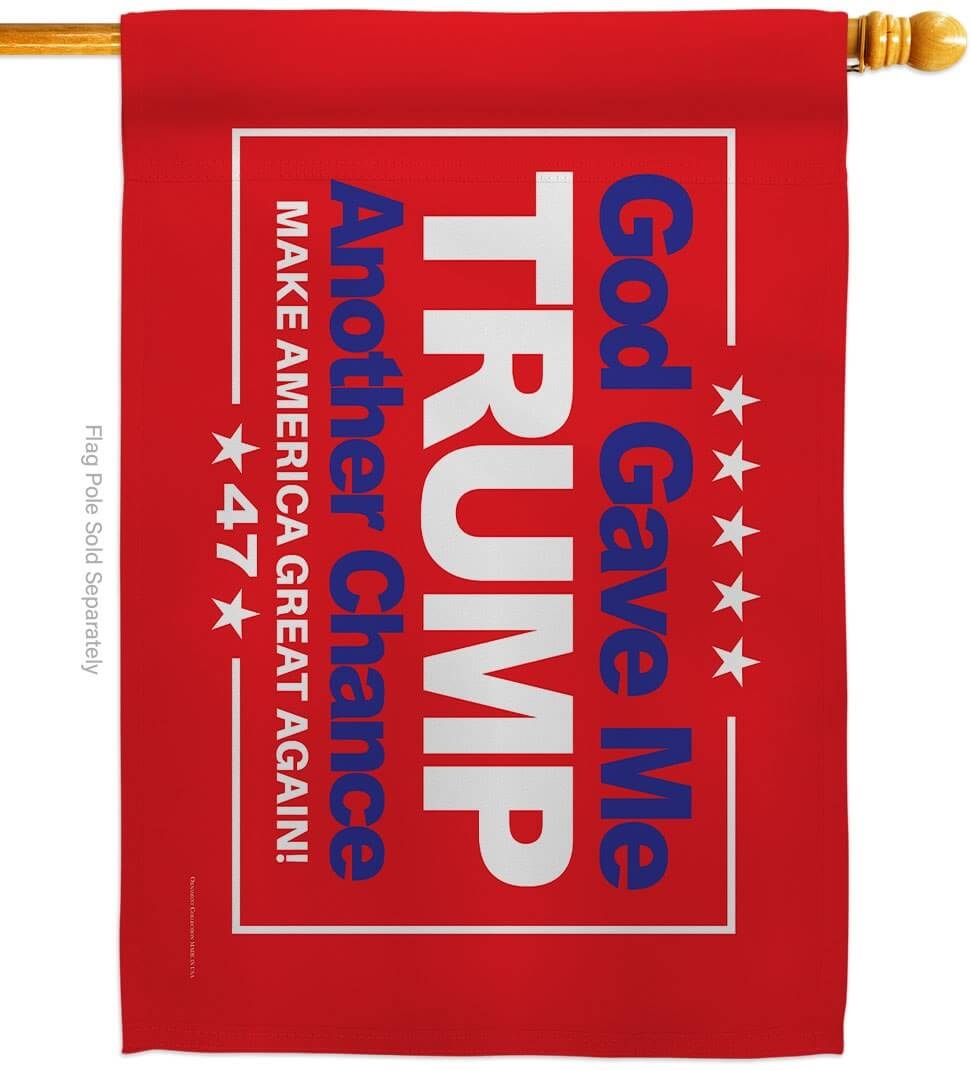 God Gave Me Another Chance MAGA Red House Flag