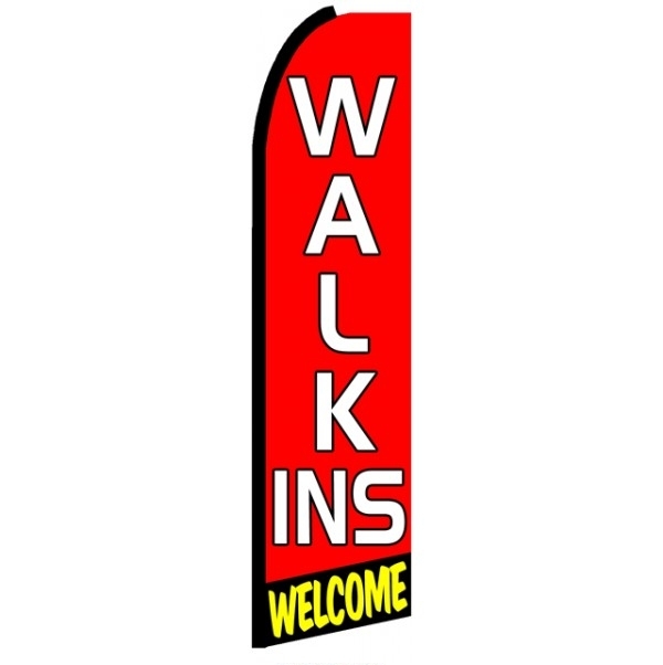 Walk Ins Welcome Feather Flag 3\' x 11.5\'