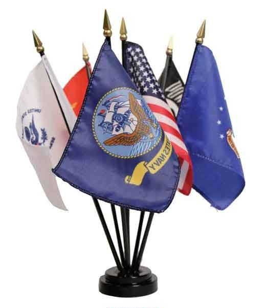 US Made Navy Miniature Flags On Stick 4" x 6" 10pcs