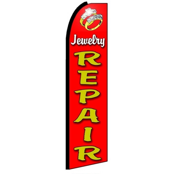 Jewelry Repair Feather Flag 3\' x 11.5\'