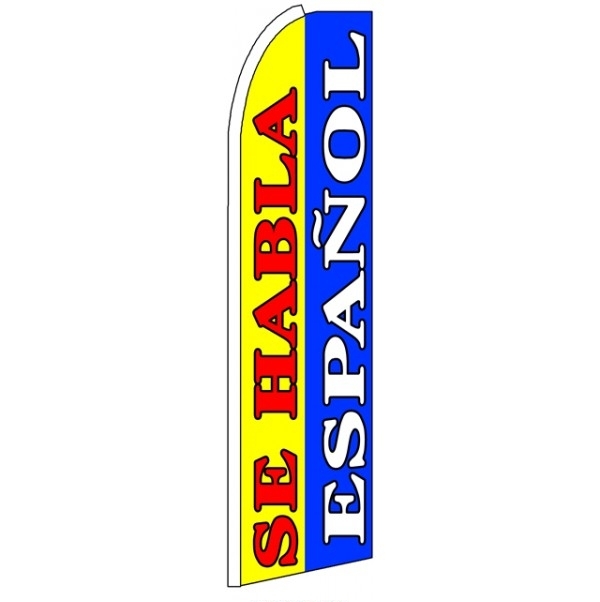 Se Habla Espanol (Sideways) Feather Flag 3\' x 11.5\'