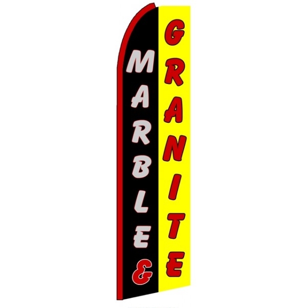 Marble and Granite (Red Sleeve) Feather Flag 3\' x 11.5\'