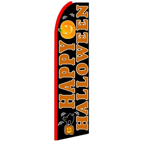 Happy Halloween Feather Flag 3\' x 11.5\'