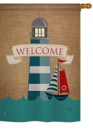Lighthouse & Sailboat House Flag