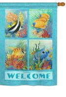 Tropical Fish Collage House Flag
