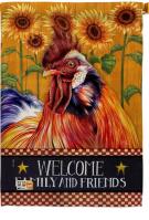 Country Rooster Decorative House Flag
