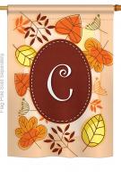 Autumn C Monogram House Flag