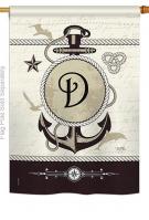 Nautical D Monogram House Flag