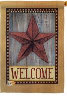 Welcome Country Barn Star House Flag