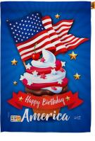 Happy Birthday America Decorative House Flag