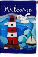 Welcome Red Lighthouse House Flag