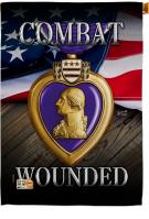 Purple Heart Combat Wounded House Flag