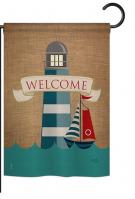 Lighthouse & Sailboat Garden Flag
