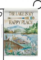 Lake Is Happy Place Garden Flag