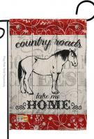 Country Roads Horse Garden Flag