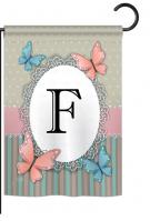 Butterflies F Monogram Garden Flag