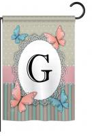 Butterflies G Monogram Garden Flag