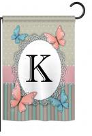 Butterflies K Monogram Garden Flag